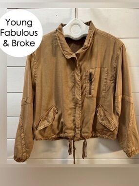 CAMEL TENCEL JACKET – YOUNG, FABULOUS & BROKE – size M
